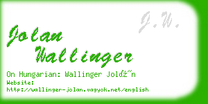 jolan wallinger business card